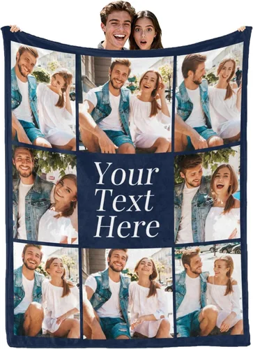 Vista 11 de envía al día siguiente, manta personalizada con texto en imagen, manta personalizada de foto, manta de franela personalizada, regalos personalizados