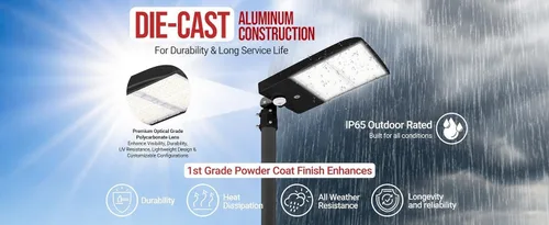 Vista 3 de RuggedGrade Vatiaje de luz LED NextGen IV de 100 W para estacionamiento Negro