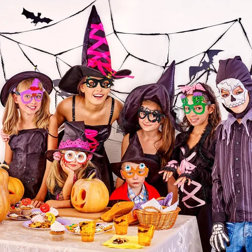 Vista 5 de Max Fun 36 gafas de Halloween con purpurina para fiesta de Halloween, regalos de fiesta de Halloween, anteojos para niños y adultos, decoración