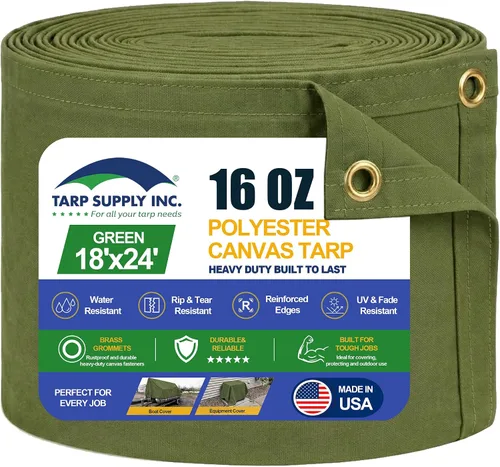 Vista 32 de TARP SUPPLY Inc. Lona de lona resistente de 5 x 7 pies, lona resistente al agua y transpirable, cubierta resistente a los rayos UV con ojales