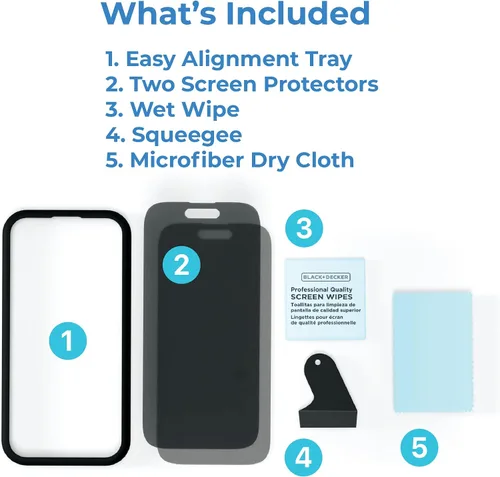 Vista 9 de Paquete de 2 protectores de pantalla de privacidad para iPhone 13/13 Pro/14 película de vidrio templado privado antiespía, dureza 9H y resistente a