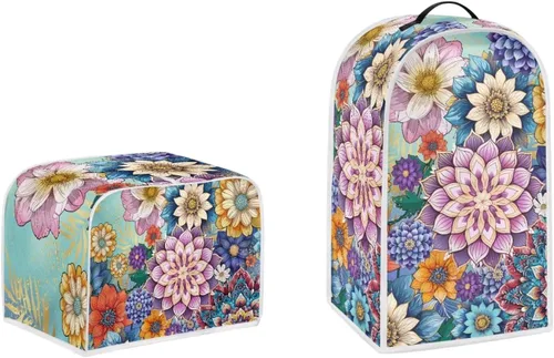 Vista 25 de doginthehole Funda para licuadora y tostadora, 2 rebanadas estéticas de estrellas de mar con estampado de conchas marinas para batidora o cafetera