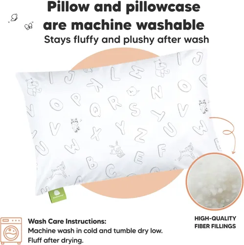 Vista 4 de Almohada para niños pequeños con funda - 13 x 18 pulgadas My Little Dreamy Almohada para niños pequeños de KeaBabies para viajar y dormir, funda