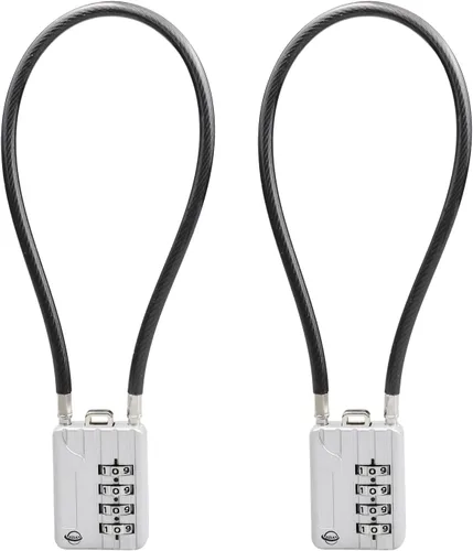 Vista 12 de Cerradura de combinación de cable de 4 dígitos de 7.1 pulgadas para casillero de gimnasio escolar, casco, archivadores, caja de herramientas, maleta