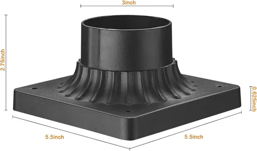 Vista 9 de Luces de poste grandes para exteriores, lámpara de poste con acabado negro, impermeable y antioxidante, moderna iluminación exterior de pilar