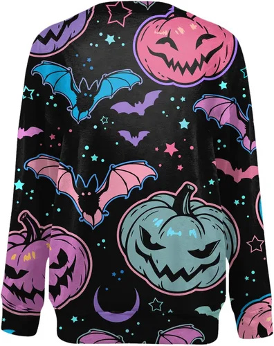 Vista 3 de Kenvina Sudaderas de otoño para mujer, cuello redondo, manga larga, ajuste holgado, suéter ligero y moderno