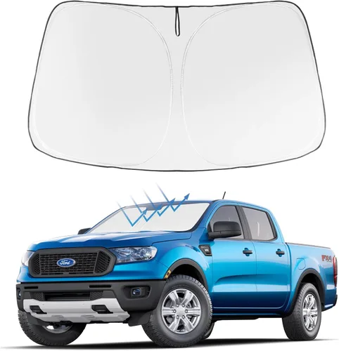Vista 41 de Proadsy Parasol para parabrisas Rivian R1S 2022-2025 2026 de 4 capas plegable, protector de parasol frontal que bloquea los rayos UV, mantiene