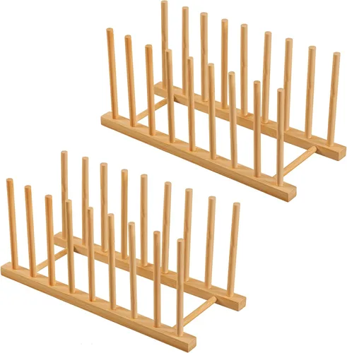 Vista 10 de HBlife Heighten - Organizador de madera de bambú para secar platos