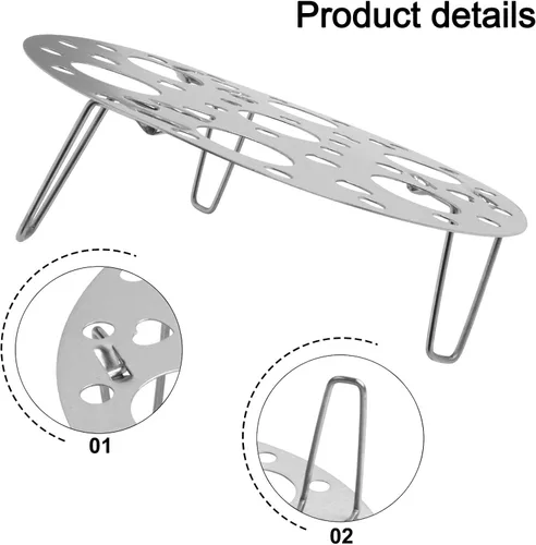 Vista 7 de Stainless Steel Steamer Rack Adjustable Dishwasher Safe