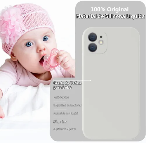 Vista 7 de Vooii Funda compatible con iPhone 11, silicona líquida mejorada con bordes planos, protección de cámara, forro de microfibra antiarañazos, funda