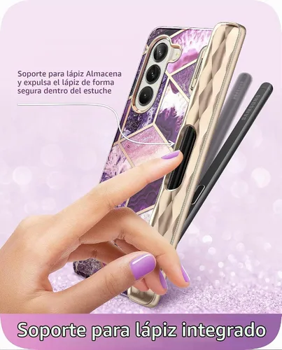 Vista 5 de i-Blason Cosmo - Funda para Samsung Galaxy Z Fold 5 con soporte para bolígrafo, protector de pantalla integrado, protección de bisagra, 3 fundas