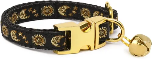Vista 15 de waaag Pet, Moons Stars Suns - Collar para perro y gato, múltiples diseños Crescent Celestial, collar de correa para perro y gato, tamaño XXS