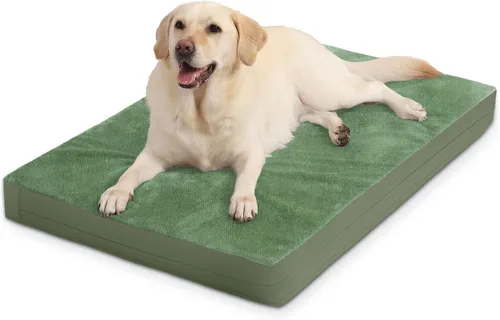 Vista 12 de Cojín impermeable de la jaula de la cama del perro pequeño 24", alfombra ortopédica lavable del gato del cachorro Outdoor Pet Bed Foam, Reversible