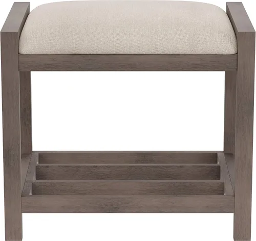 Vista 2 de Hillsdale Muebles Amelia - Taburete de tocador, gris antiguo