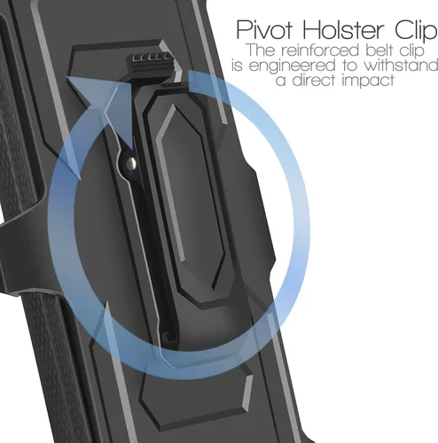 Vista 4 de Funda para LG Aristo 5 Plus, LG K31, LG Phoenix 5, LG Risio 4, LG Fortune 3 funda integrada en pantalla resistente con clip para cinturón, funda