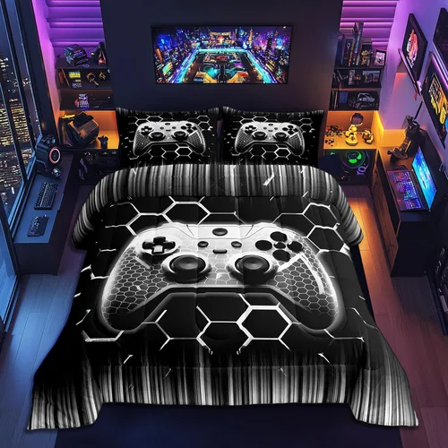 Vista 19 de Manfei Juego de edredón de vaquero occidental tamaño individual, juego de ropa de cama con estampado de calavera de toro, caballo y flecha, 2 piezas