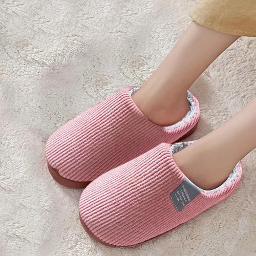 Vista 3 de NOLDARES Pantuflas de felpa con espuma viscoelástica, mullidas, antideslizantes, para mujer, de piel para interior, planas, para mujer