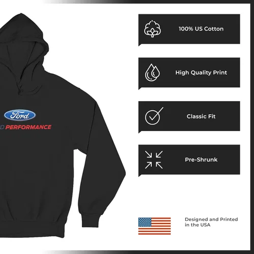 Vista 5 de Tee Hunt Sudadera Ford Performance con capucha Ford Mustang GT ST Racing