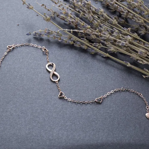 Vista 11 de Billie Bijoux Pulsera tobillera de plata de ley 925 para mujer, con símbolo de amor infinito, ajustable, grande, regalo para mujer