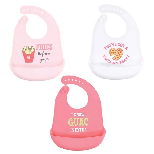 Vista 11 de Hudson Baby Baberos de silicona unisex para bebé, Apple Of My Eye, talla única