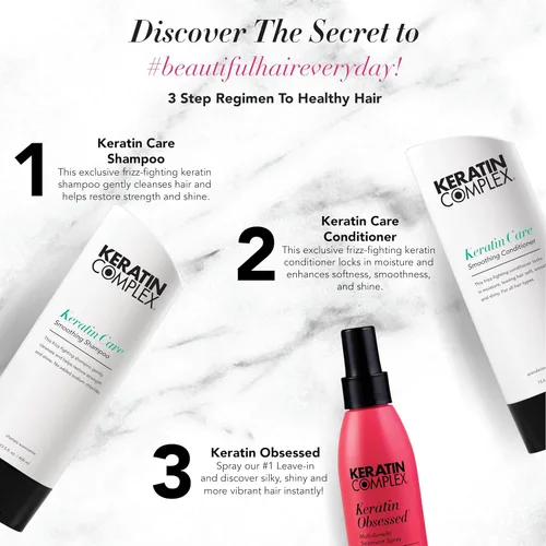 Vista 3 de Keratin Complex Kit de venta al por menor con champú, acondicionador y queratina obsesionado 5oz