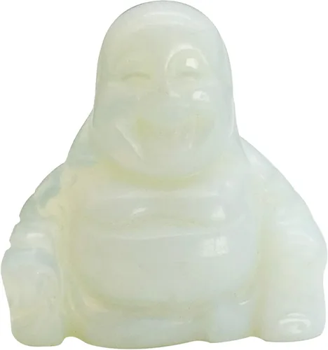 Vista 14 de Estatua de Buda feliz de Maitreya de piedra tallada a mano, escultura de bolsillo de cristal curativo, decoración de 1.5 pulgadas de alto, obsidiana