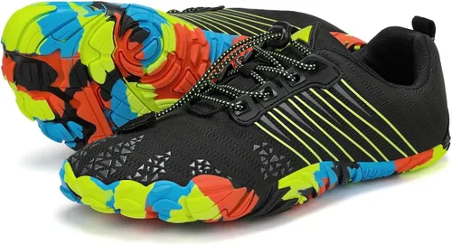 Vista 6 de Kricely Zapatos minimalistas para hombre, zapatos de entrenamiento con puntera ancha, suela cero caída