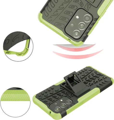 Vista 5 de Asuwish Funda para teléfono Samsung Galaxy A53 5G con protector de pantalla de vidrio templado y soporte delgado, híbrida, resistente, funda