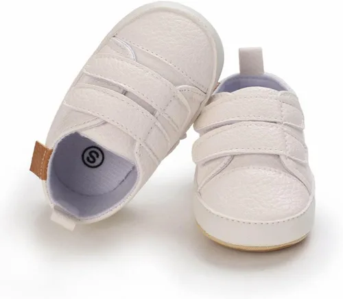 Vista 5 de Zapatos de lona y mezclilla con diseño de estrella para bebé - Tenis con suela suave antideslizante y caña alta, ideales para los primeros pasos