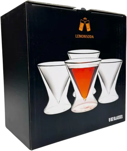 Vista 5 de LEMONSODA Vasos de cóctel de Martini sin tallo, transparentes de 8 onzas
