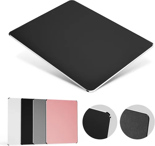 Vista 15 de Alfombrilla de ratón HONKID de aluminio metálico, delgada y dura, alfombrilla de doble cara impermeable con control rápido y preciso para laptop