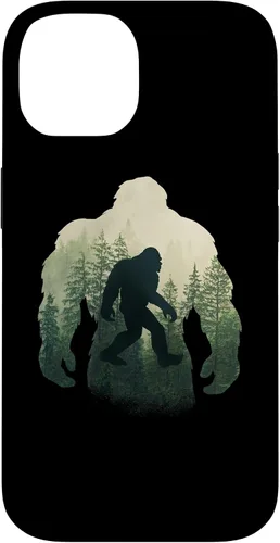 Vista 4 de Sasquatch Yeti Figure Nature Double Exposure Bigfoot Case for iPhone 17