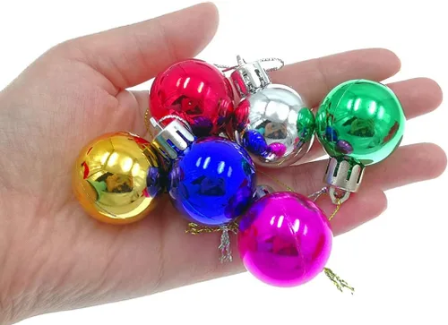 Vista 4 de ALIMITOPIA 24 bolas de Navidad de 1.2 pulgadas, bolas colgantes de plástico inastillables para decoración de árbol de Navidad
