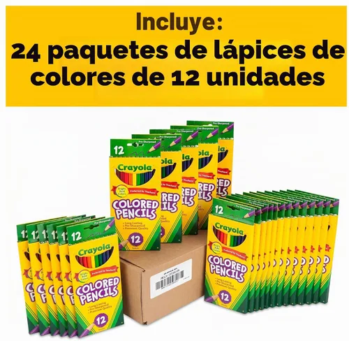 Vista 3 de Crayola Lápices de colores a granel, preafilados, 12 colores surtidos, paquete de 24