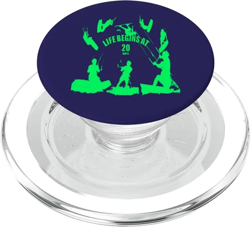 Vista 7 de Life Begins at 20 Knots Green Silhouettes PopSockets Adhesive PopGrip