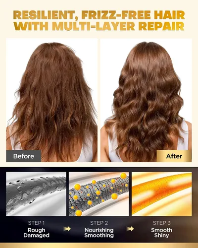 Vista 4 de Juego de champú y acondicionador de biotina para crecimiento del cabello con infusión de tripéptido, tratamiento hidratante voluminizador