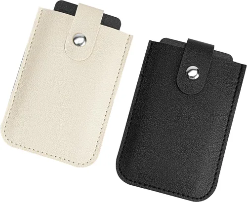 Vista 7 de Adorila Paquete de 2 carteras minimalistas delgadas, soporte de cuero extraíble para tarjetas de crédito, cartera pequeña oculta para hombres