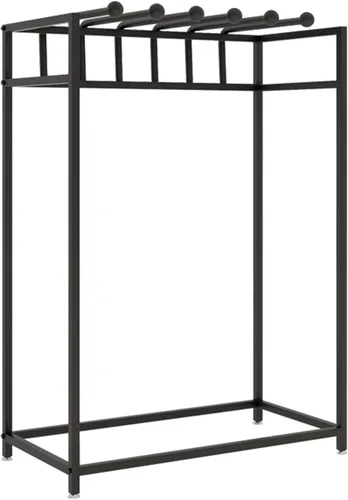 Vista 8 de Toalleros de lujo para baño/piscina/ducha/hotel, soporte de exhibición de metal comercial para manta/colcha/bufanda, barra colgante giratoria Negro