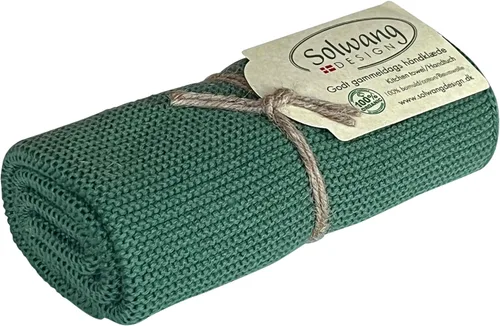 Vista 13 de Solwang 100% algodón orgánico certificado fabricado en la India Toalla de cocina/mano de diseño danés (verde ártico orgánico)