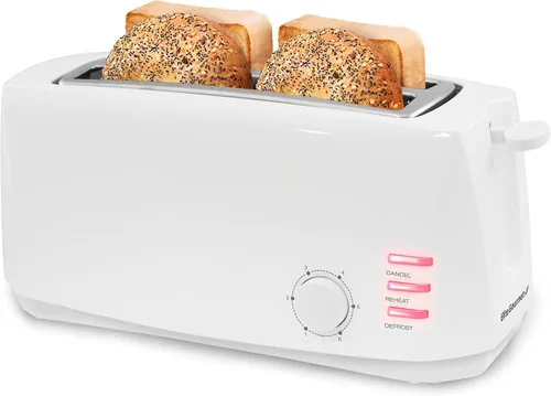 Vista 8 de Nuevo Elite Gourmet ECT4200D Tostador Digital de Ranura Larga de 4 Rebanadas, Pantalla Táctil, 6 Tonos de Tostado, Funciones de Descongelar