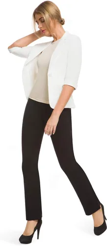 Vista 5 de Balleay Art Pantalones de yoga de pierna recta para mujer, con trabillas para cinturón, pantalones de yoga de vestir para oficina, pantalones largos