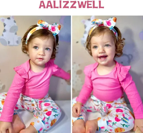 Vista 78 de Aalizzwell Conjunto de mameluco acanalado para bebé recién nacido prematuro para otoño e invierno