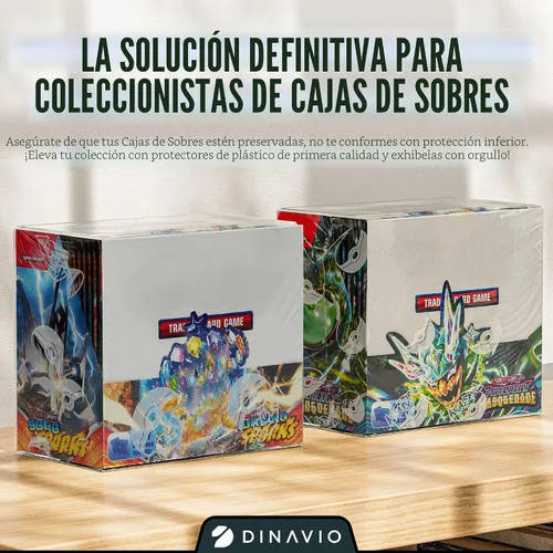 Vista 5 de Dinavio Crafthouse Paquete de 5 protectores de plástico PKMN Booster Box - Protectores de exhibición de cajas de refuerzo compatibles con cajas