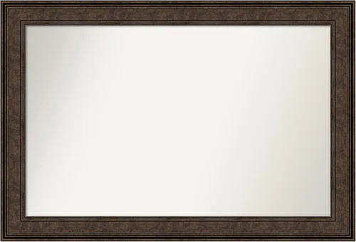 Vista 409 de Amanti Art Espejo de pared personalizado no biselado (25 x 25 pulgadas), marco de bronce acentuado, varios tamaños personalizados, espejo de baño