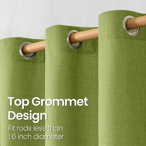 Vista 53 de BGment Cortinas de Lino Beige de 63 Pulgadas de Largo 2 Paneles - Tratamientos para Ventanas con Textura de Arpillera Filtrantes de Luz Cortinas B