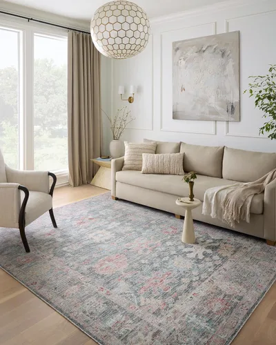 Vista 11 de Loloi Elysium Collection ELY-03 - Alfombra de área carbón/multi de 7'-6" x 9'-6