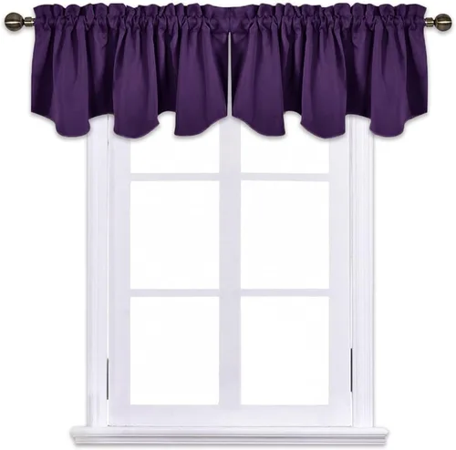 Vista 49 de NICETOWN - Cortinas con valances azul piedra para ventana de sala de estar, dormitorio, baño, 2 paneles estilo granja rústico para comedor, cortinas