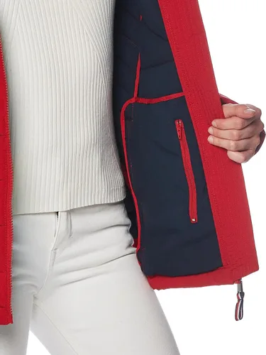 Vista 4 de Tommy Hilfiger Chaqueta acolchada para mujer - Chaqueta ligera con capucha con bolsa de embalaje con cordón
