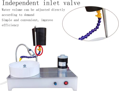 Vista 4 de DC 24V Gem Faceting Machine 120W Jade Pulidora Pulidora de roca Pulidora de roca Pulidora de ángulo de joya con pantalla digital y mango mecánico