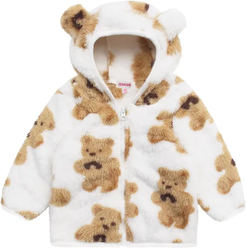 Vista 20 de Chaqueta con capucha de forro polar con cremallera para niñas y niños pequeños, abrigo de osito cálido de invierno Negro